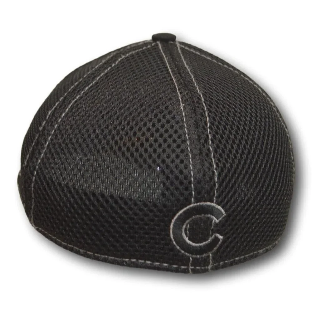 CHILD - YOUTH CHICAGO CUBS BLACK NEW ERA TEAM STRETCH FIT BASEBALL CAP